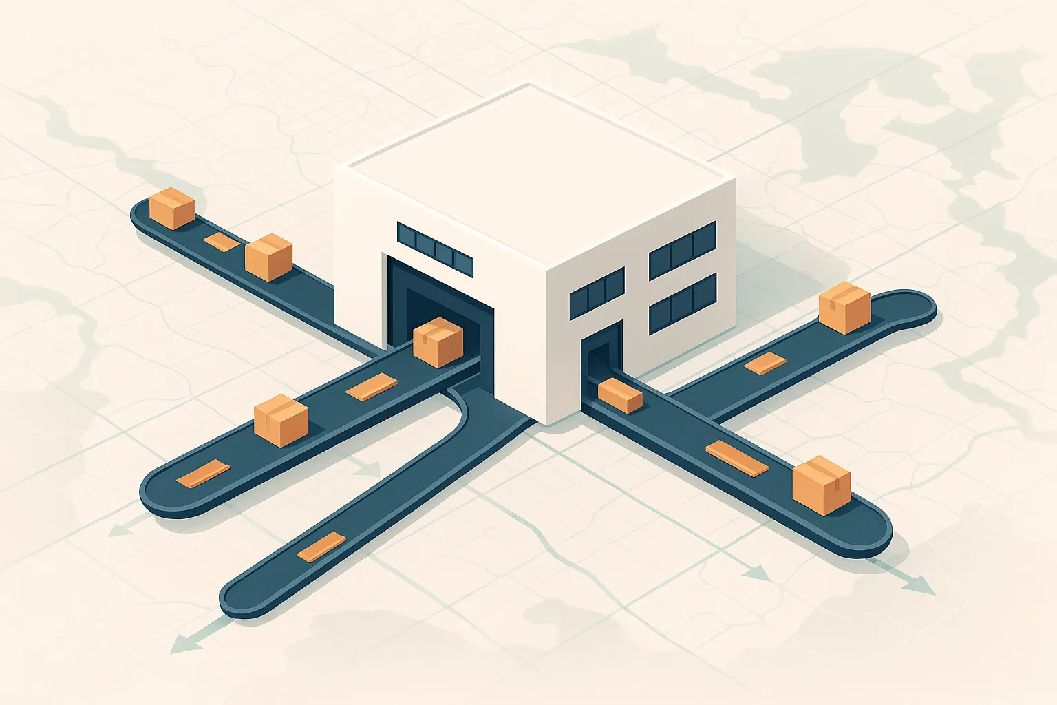 Evaluating 3PL reach: an abstract illustration showing interconnected global supply chains and logistics networks