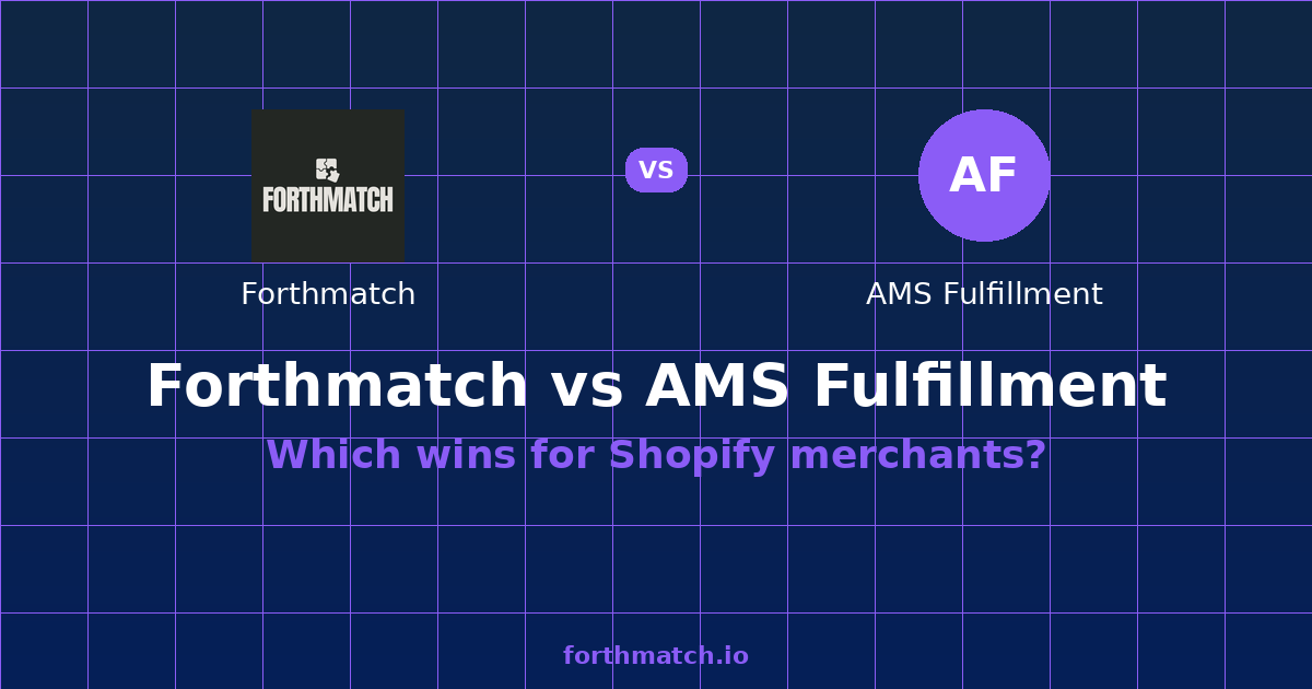 Forthmatch vs AMS Fulfillment: 2026 Comparison — comparison card showing both products