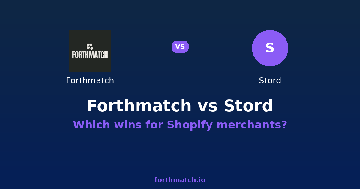 Stord Pricing vs Forthmatch — comparison card showing both products